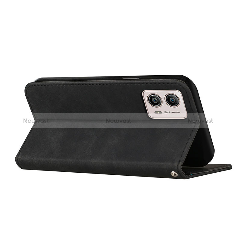 Leather Case Stands Flip Cover Holder H04X for Motorola Moto G53 5G