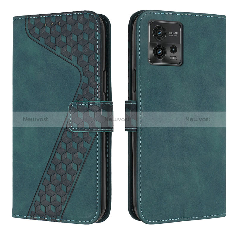 Leather Case Stands Flip Cover Holder H04X for Motorola Moto G72