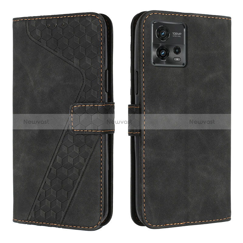 Leather Case Stands Flip Cover Holder H04X for Motorola Moto G72