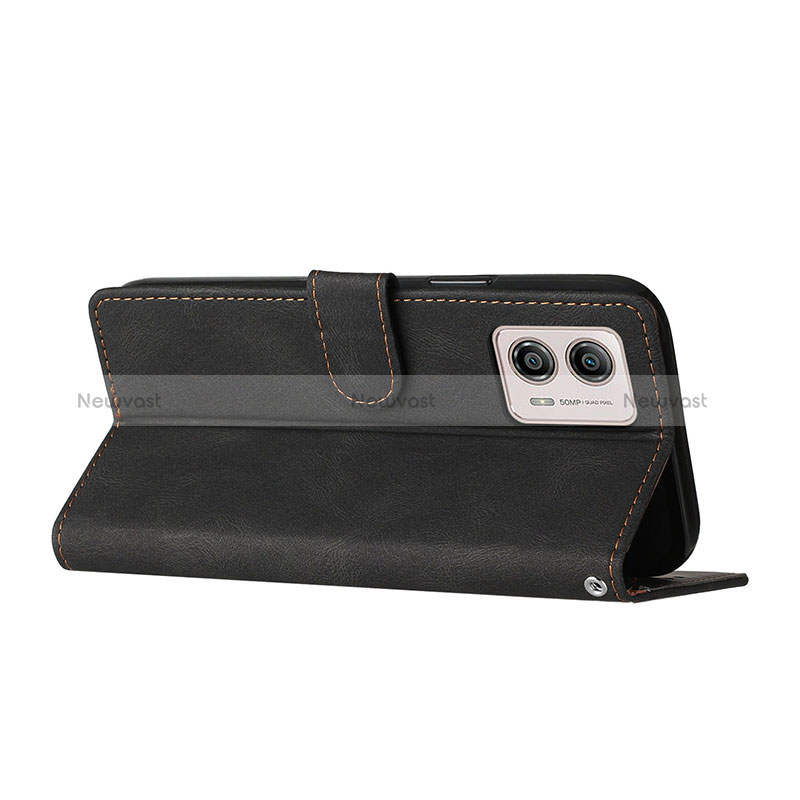 Leather Case Stands Flip Cover Holder H04X for Motorola Moto G73 5G