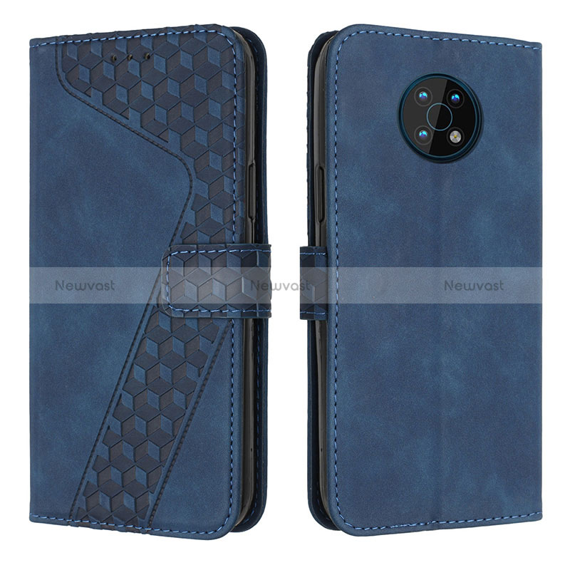 Leather Case Stands Flip Cover Holder H04X for Nokia G300 5G Blue