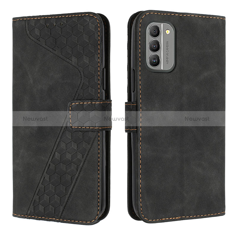 Leather Case Stands Flip Cover Holder H04X for Nokia G400 5G Black