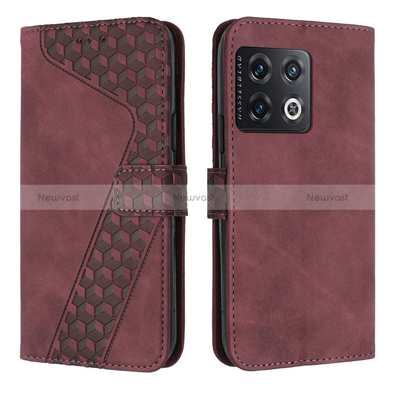 Leather Case Stands Flip Cover Holder H04X for OnePlus Ace Pro 5G Red