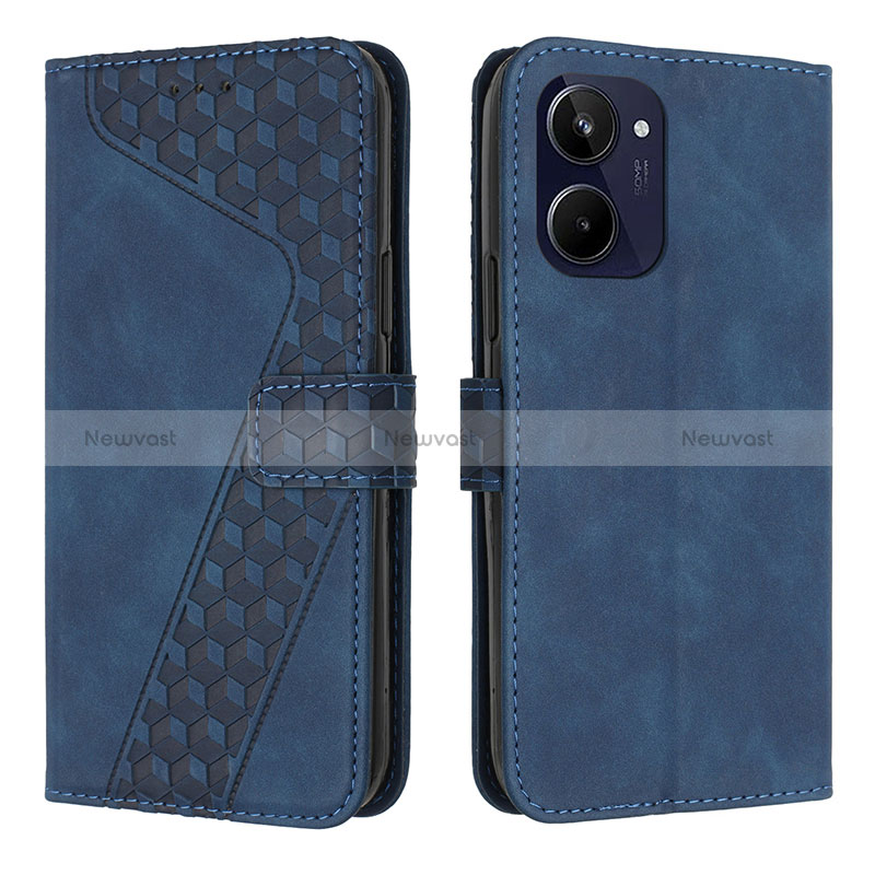 Leather Case Stands Flip Cover Holder H04X for Realme 10 4G Blue