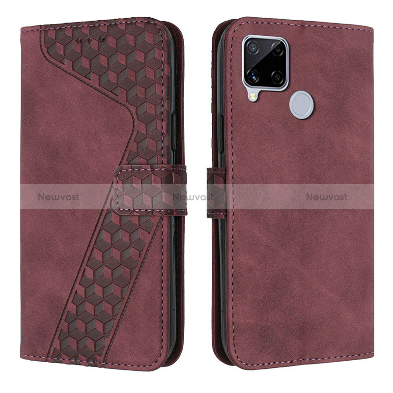 Leather Case Stands Flip Cover Holder H04X for Realme 7i RMX2193