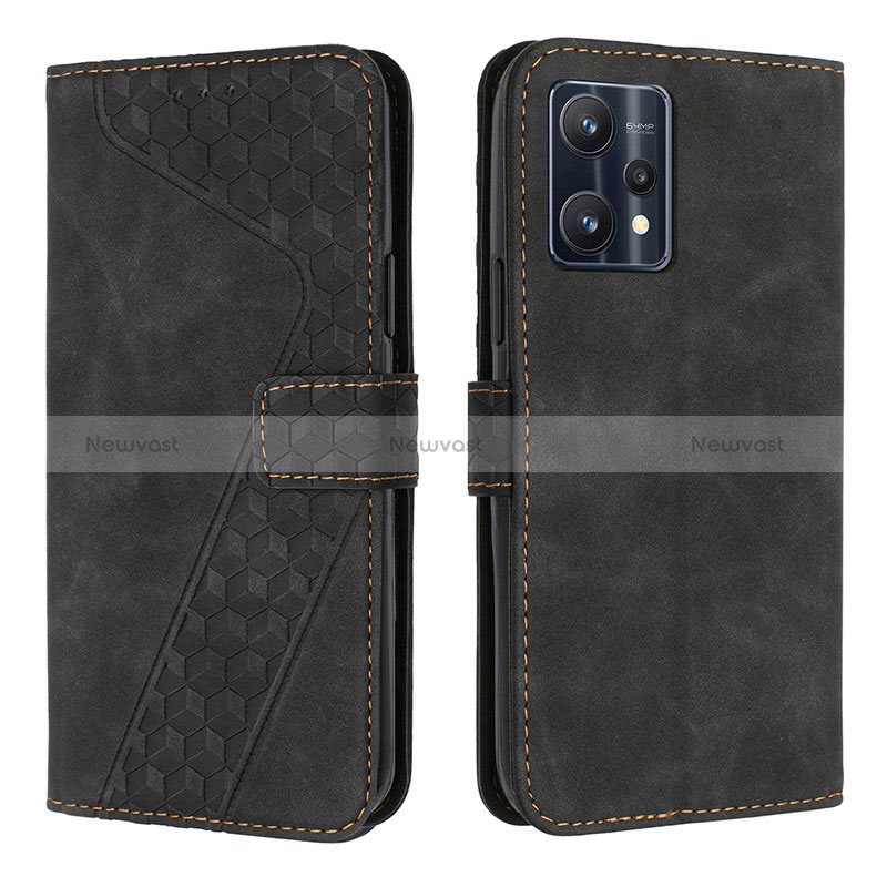 Leather Case Stands Flip Cover Holder H04X for Realme 9 Pro 5G Black