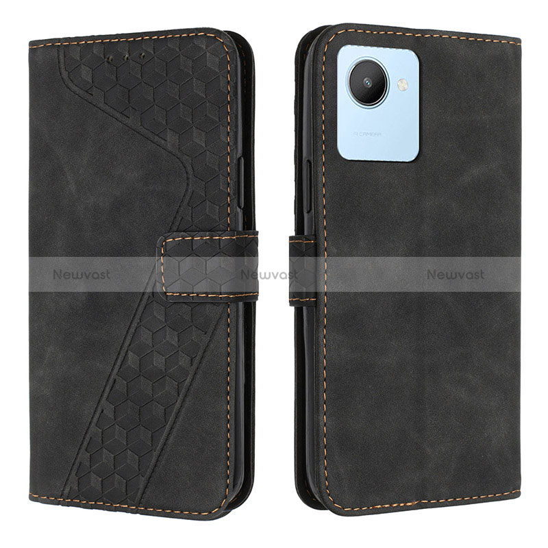 Leather Case Stands Flip Cover Holder H04X for Realme C30