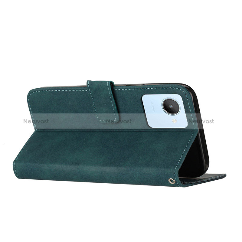 Leather Case Stands Flip Cover Holder H04X for Realme C30