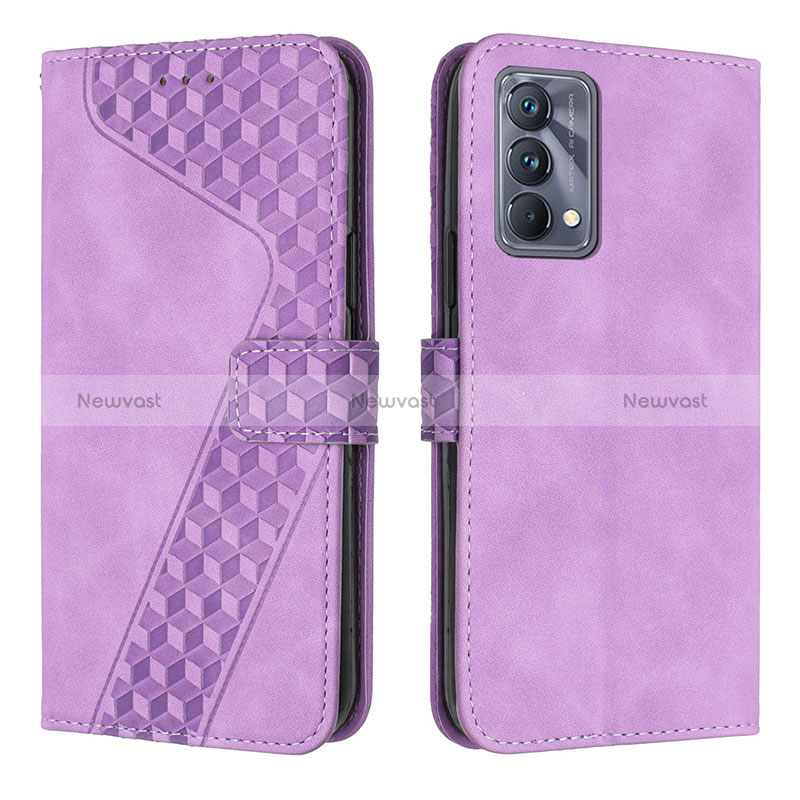 Leather Case Stands Flip Cover Holder H04X for Realme GT Master 5G Purple