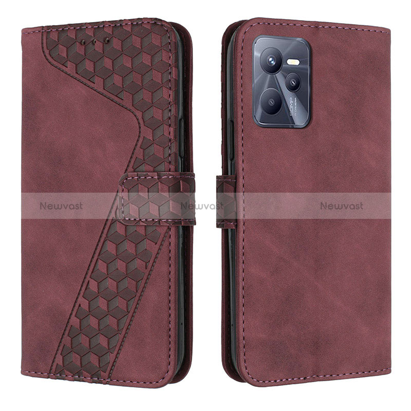 Leather Case Stands Flip Cover Holder H04X for Realme Narzo 50A Prime