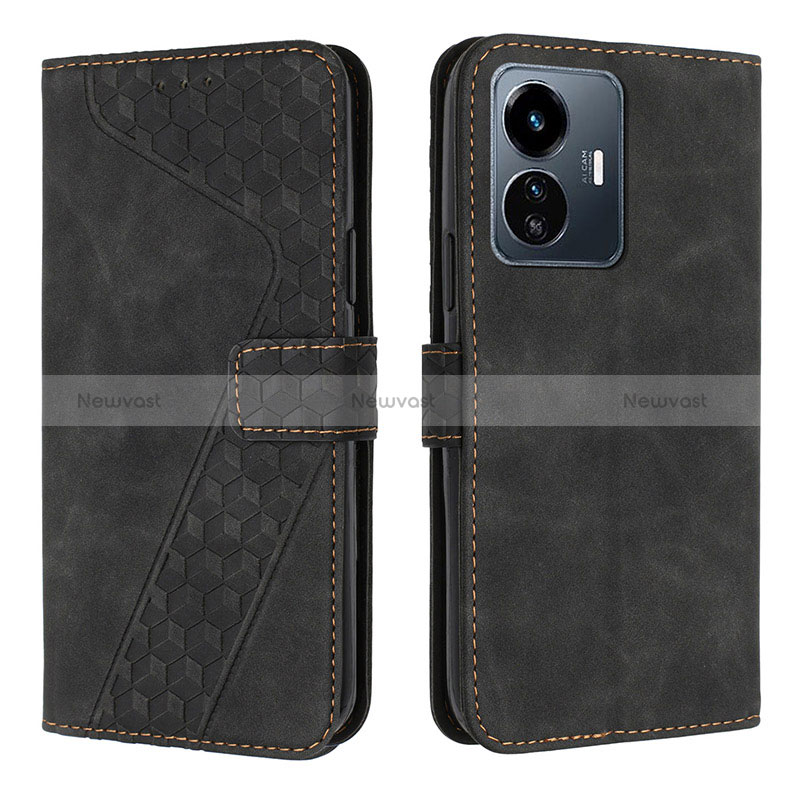 Leather Case Stands Flip Cover Holder H04X for Vivo iQOO Z6 Lite 5G