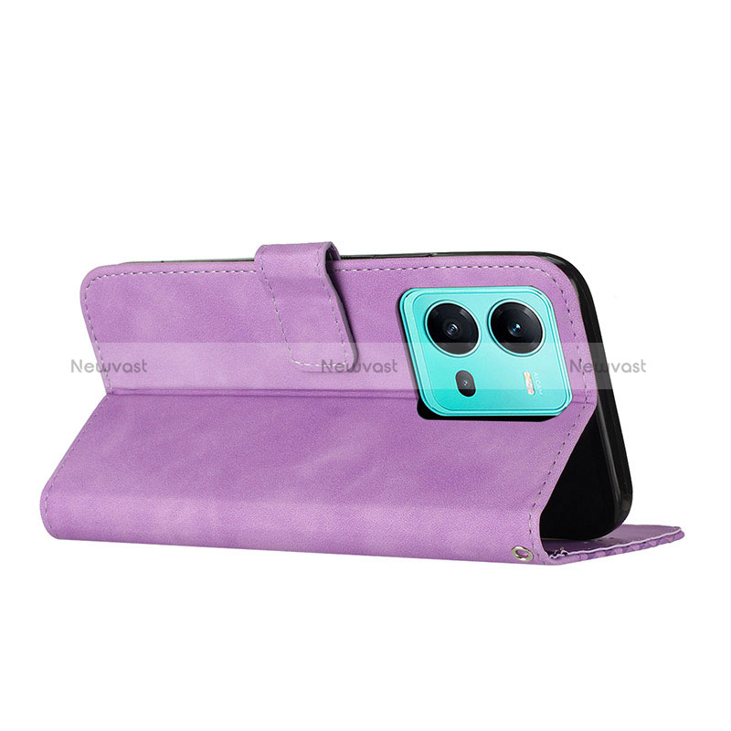 Leather Case Stands Flip Cover Holder H04X for Vivo V25e