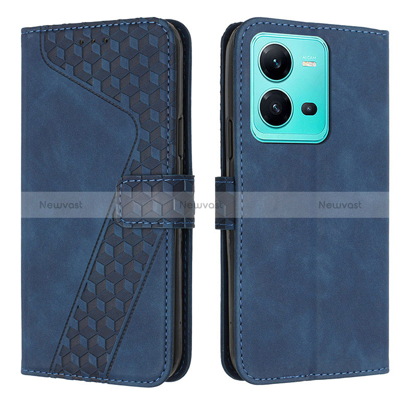 Leather Case Stands Flip Cover Holder H04X for Vivo X80 Lite 5G Green