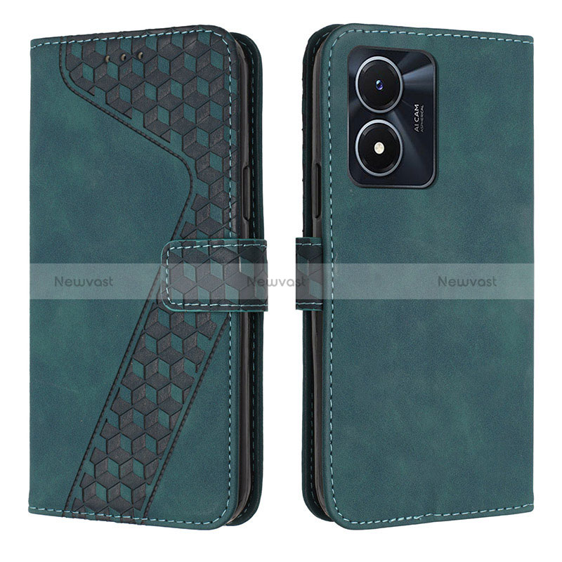 Leather Case Stands Flip Cover Holder H04X for Vivo Y02S