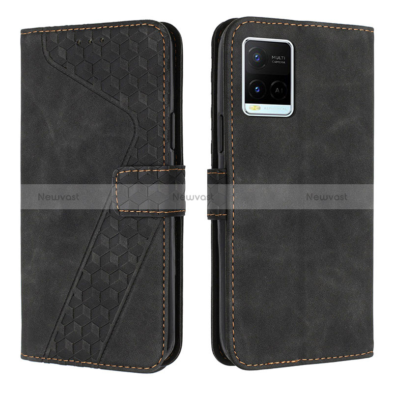 Leather Case Stands Flip Cover Holder H04X for Vivo Y21