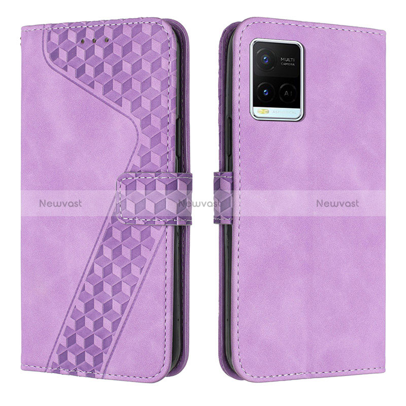 Leather Case Stands Flip Cover Holder H04X for Vivo Y21