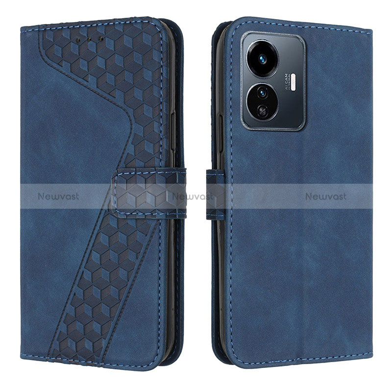 Leather Case Stands Flip Cover Holder H04X for Vivo Y77e 5G