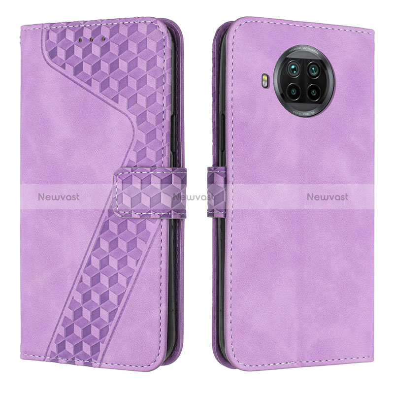 Leather Case Stands Flip Cover Holder H04X for Xiaomi Mi 10T Lite 5G Purple