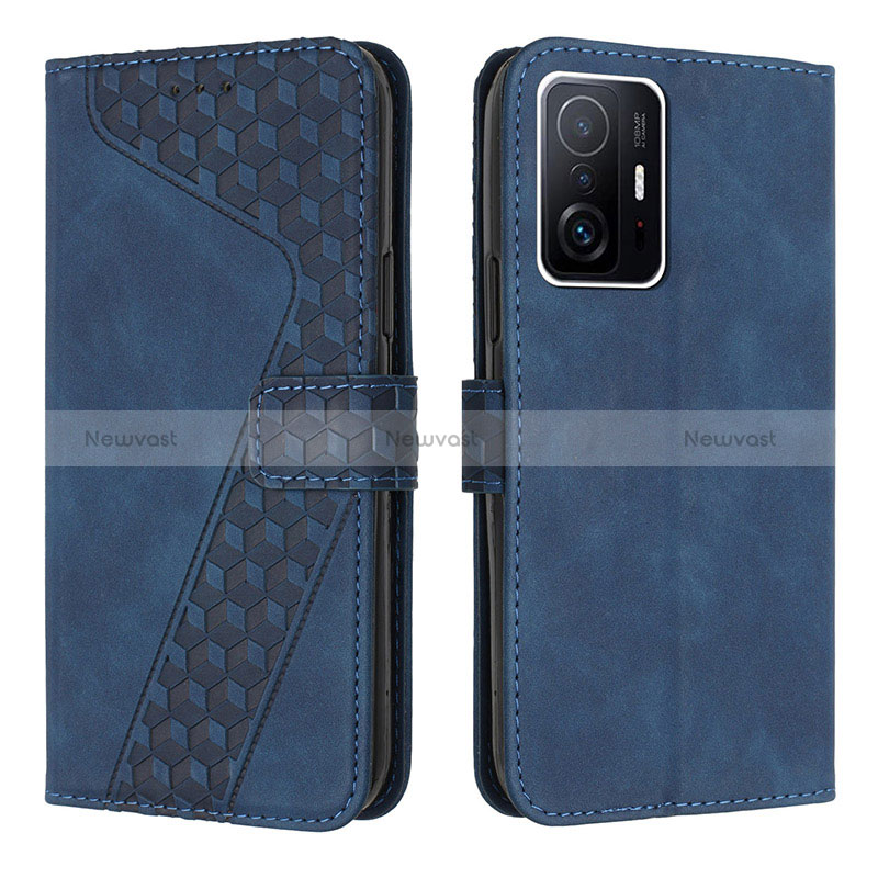 Leather Case Stands Flip Cover Holder H04X for Xiaomi Mi 11T 5G Blue