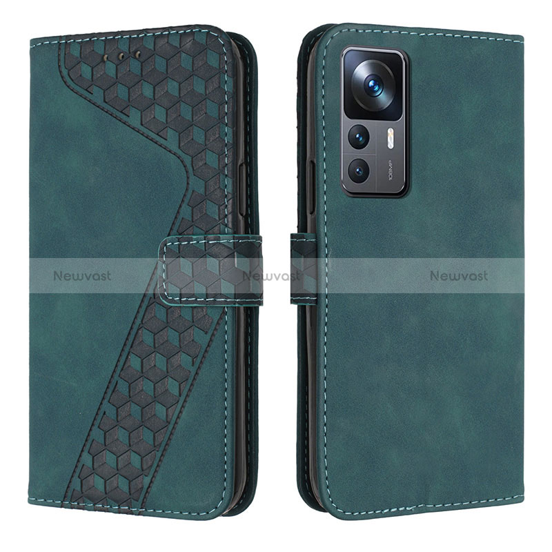 Leather Case Stands Flip Cover Holder H04X for Xiaomi Mi 12T Pro 5G Green