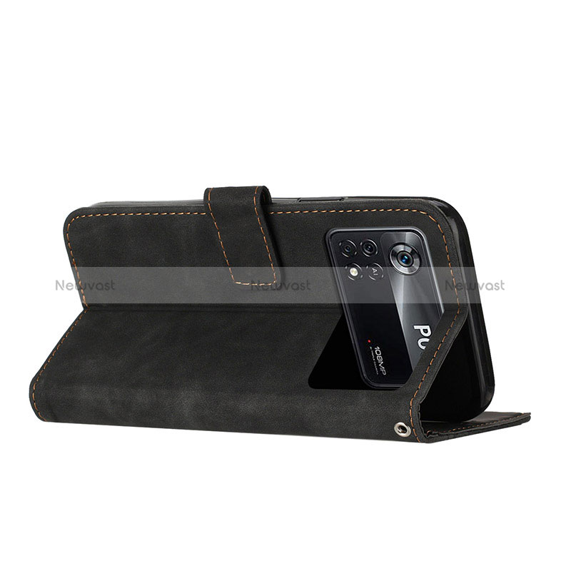 Leather Case Stands Flip Cover Holder H04X for Xiaomi Poco X4 Pro 5G