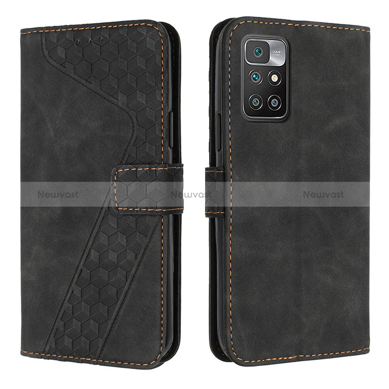 Leather Case Stands Flip Cover Holder H04X for Xiaomi Redmi 10 (2022)