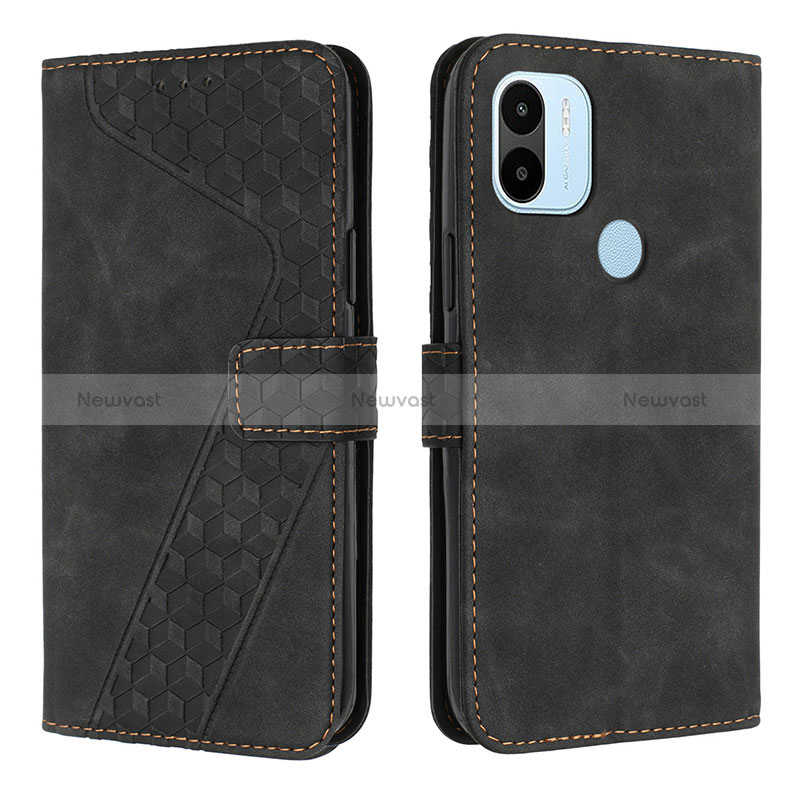 Leather Case Stands Flip Cover Holder H04X for Xiaomi Redmi A1 Plus Black