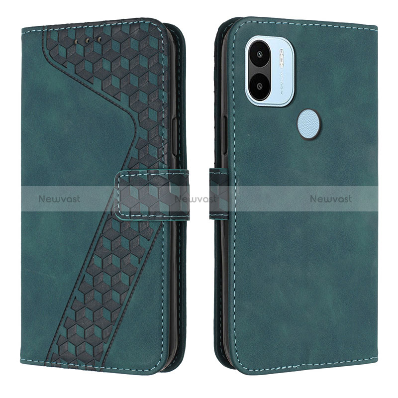 Leather Case Stands Flip Cover Holder H04X for Xiaomi Redmi A1 Plus Green