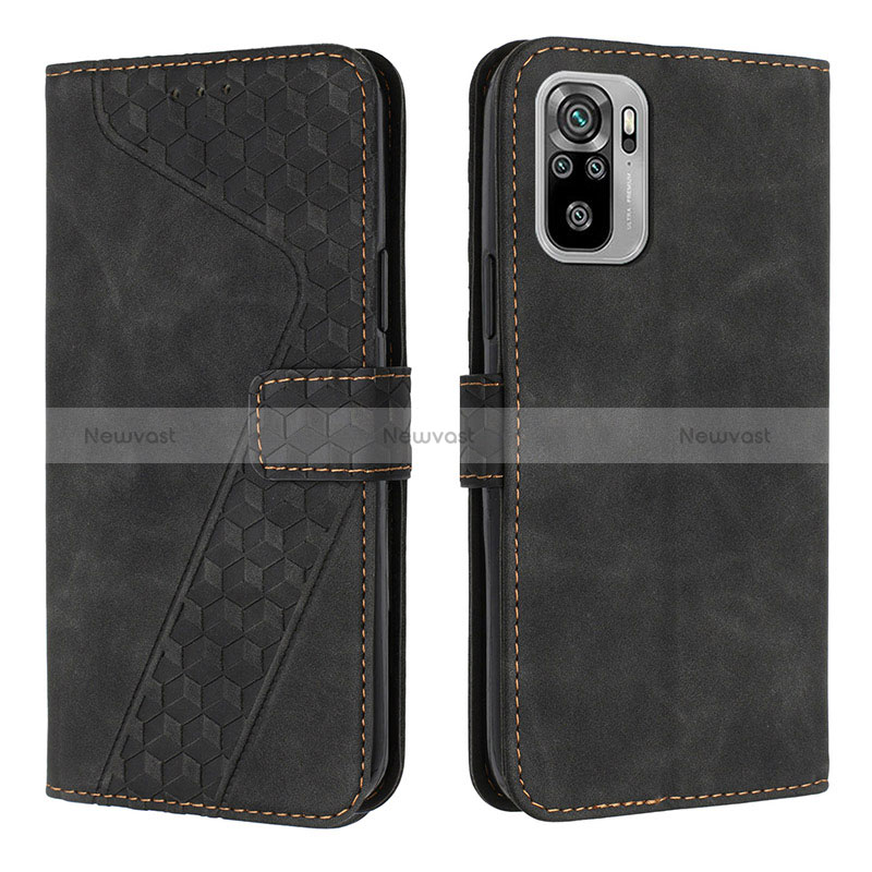 Leather Case Stands Flip Cover Holder H04X for Xiaomi Redmi Note 10 4G