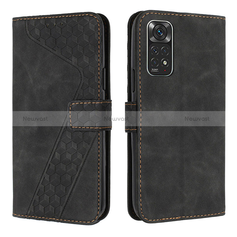 Leather Case Stands Flip Cover Holder H04X for Xiaomi Redmi Note 11 4G (2022)