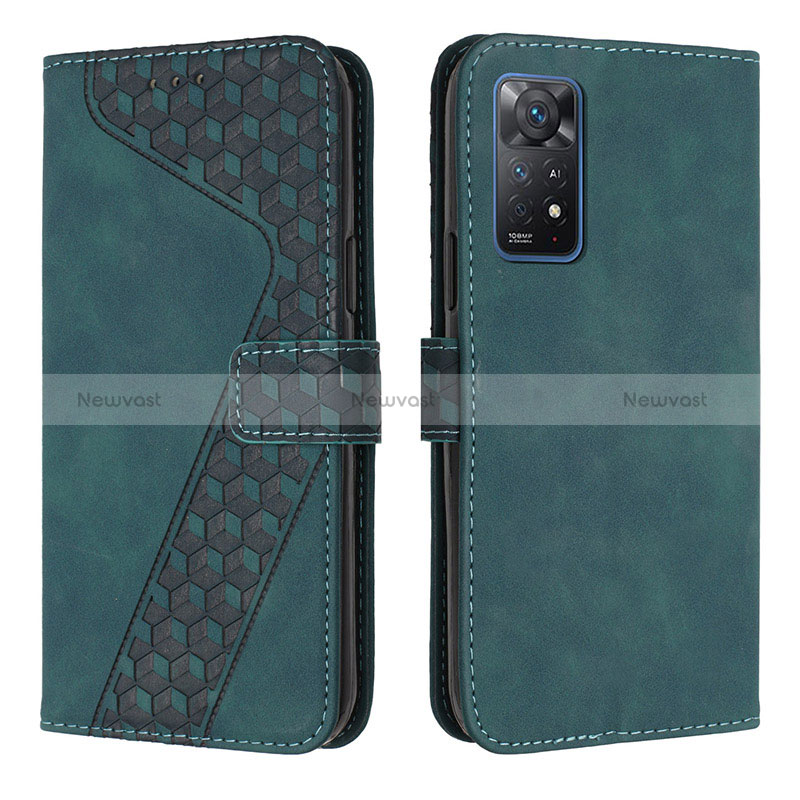 Leather Case Stands Flip Cover Holder H04X for Xiaomi Redmi Note 11 Pro 4G