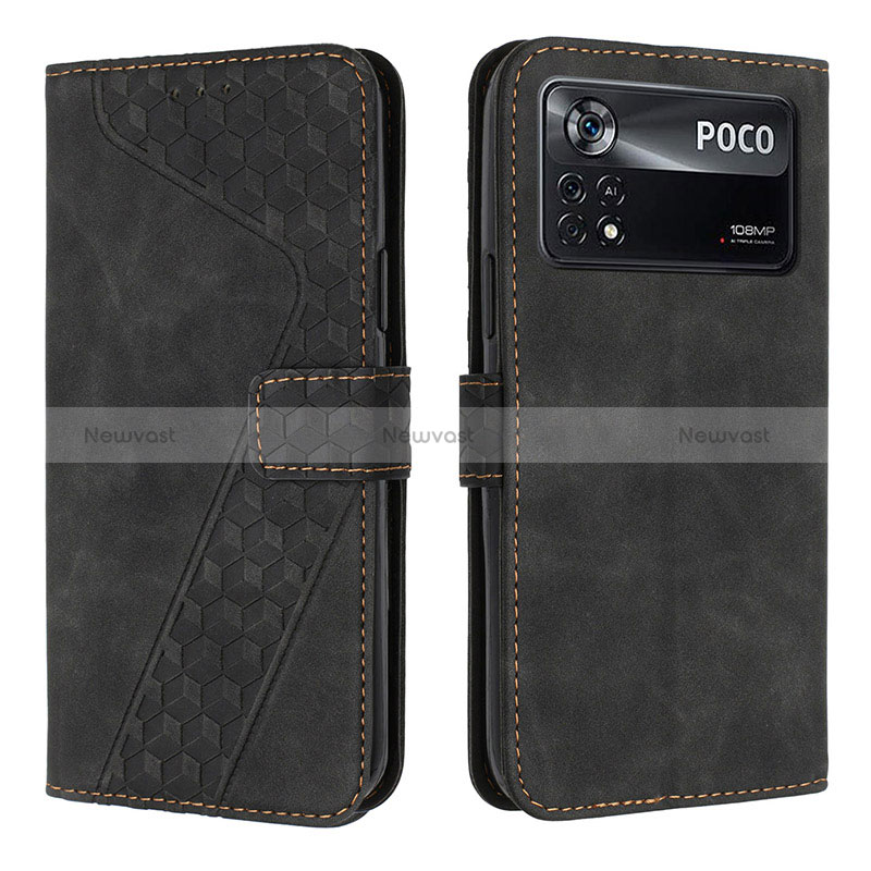 Leather Case Stands Flip Cover Holder H04X for Xiaomi Redmi Note 11E Pro 5G