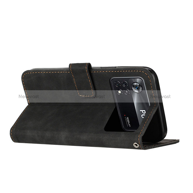 Leather Case Stands Flip Cover Holder H04X for Xiaomi Redmi Note 11E Pro 5G