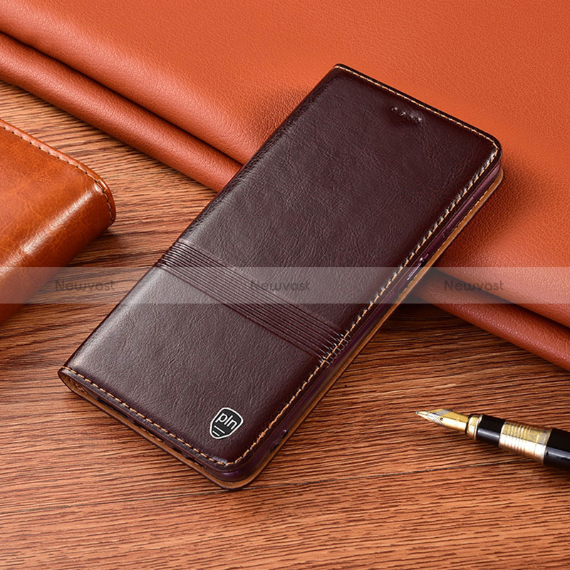 Leather Case Stands Flip Cover Holder H05P for Apple iPhone 7 Plus Brown