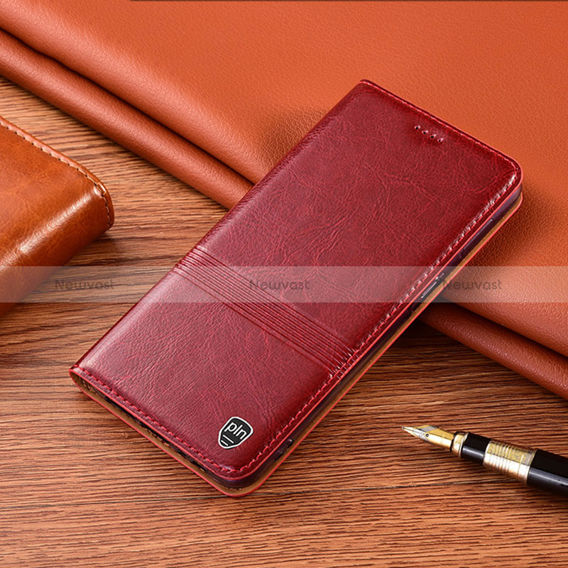 Leather Case Stands Flip Cover Holder H05P for Apple iPhone SE (2020) Red