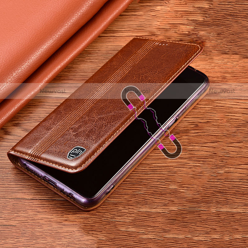 Leather Case Stands Flip Cover Holder H05P for Motorola Moto G Play (2023)