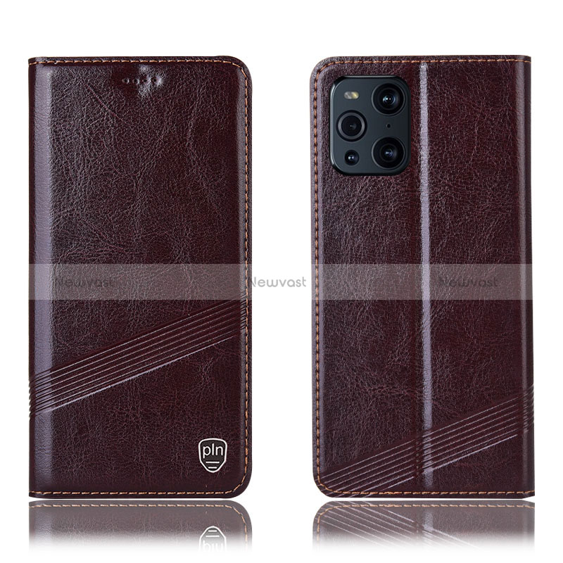 Leather Case Stands Flip Cover Holder H05P for Oppo Find X3 5G