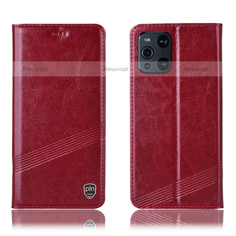 Leather Case Stands Flip Cover Holder H05P for Oppo Find X3 Pro 5G