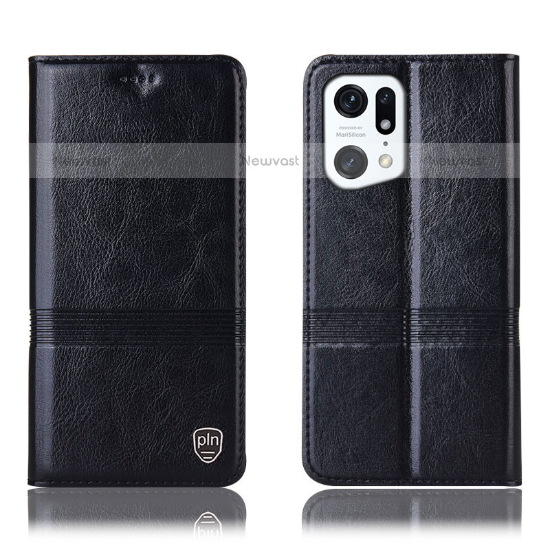 Leather Case Stands Flip Cover Holder H05P for Oppo Find X5 Pro 5G