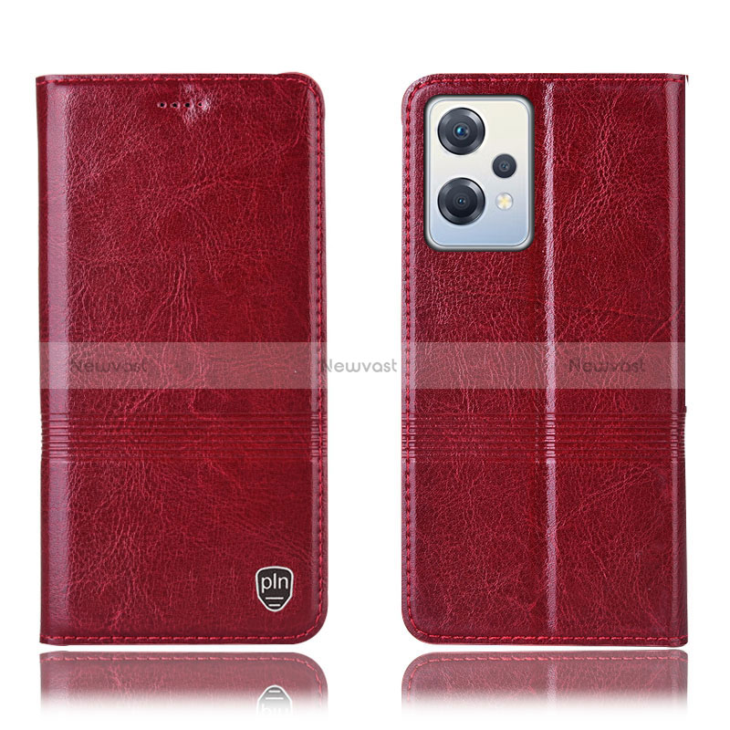 Leather Case Stands Flip Cover Holder H05P for Oppo K10X 5G Red