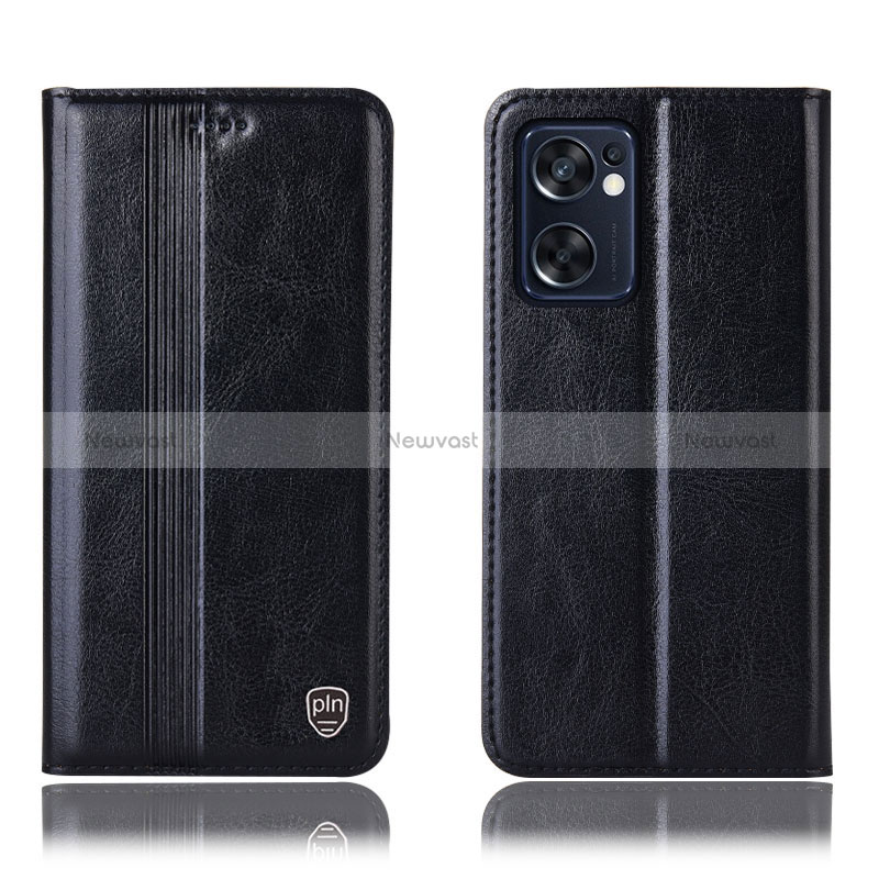 Leather Case Stands Flip Cover Holder H05P for Oppo Reno7 SE 5G