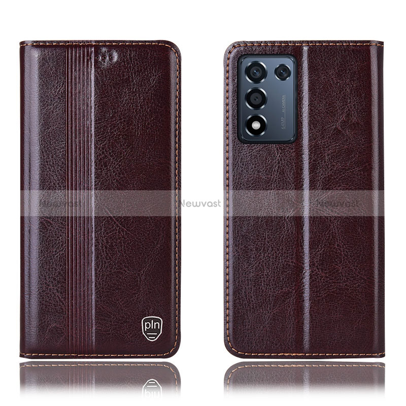 Leather Case Stands Flip Cover Holder H05P for Realme Q3s 5G