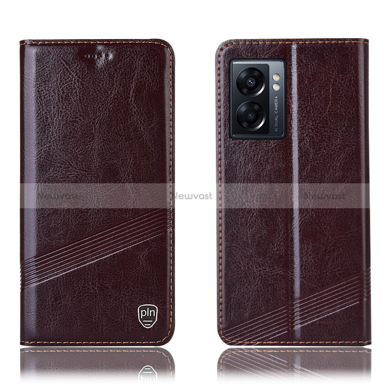 Leather Case Stands Flip Cover Holder H05P for Realme V23i 5G