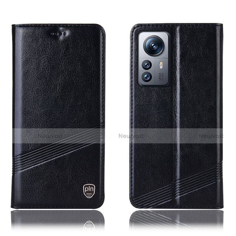 Leather Case Stands Flip Cover Holder H05P for Xiaomi Mi 12 5G Black