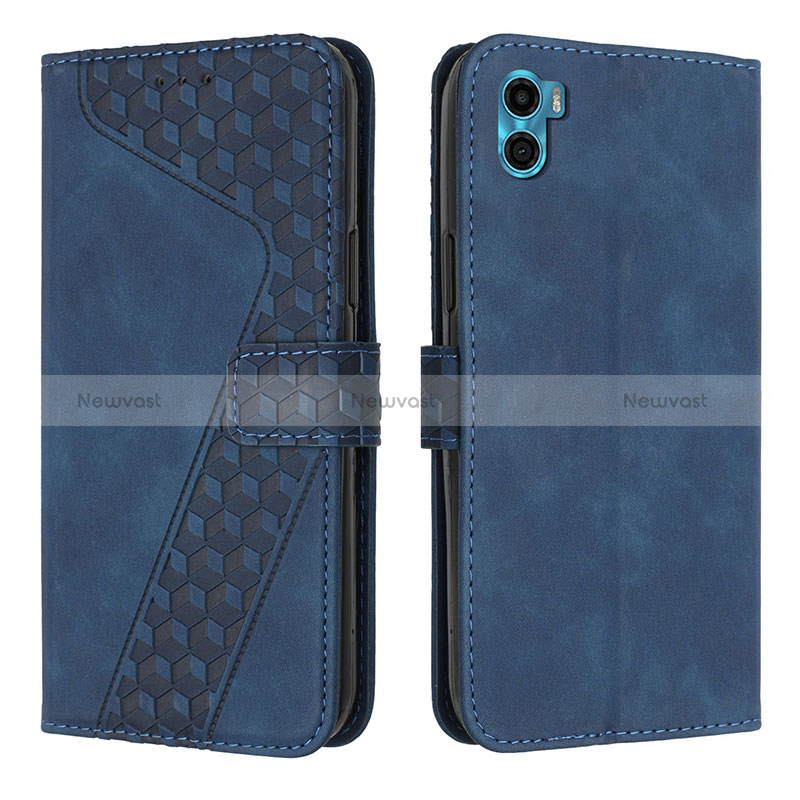 Leather Case Stands Flip Cover Holder H05X for Motorola Moto E32 India