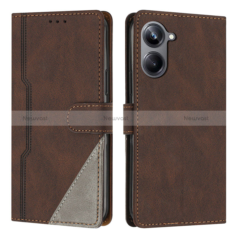 Leather Case Stands Flip Cover Holder H05X for Realme 10 Pro 5G