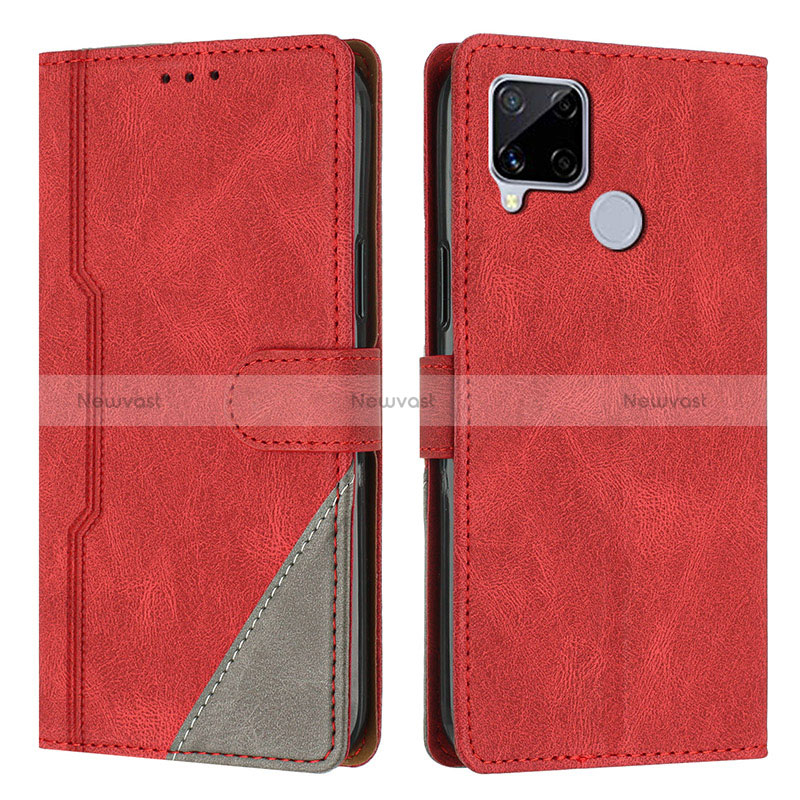 Leather Case Stands Flip Cover Holder H05X for Realme 7i RMX2193 Red