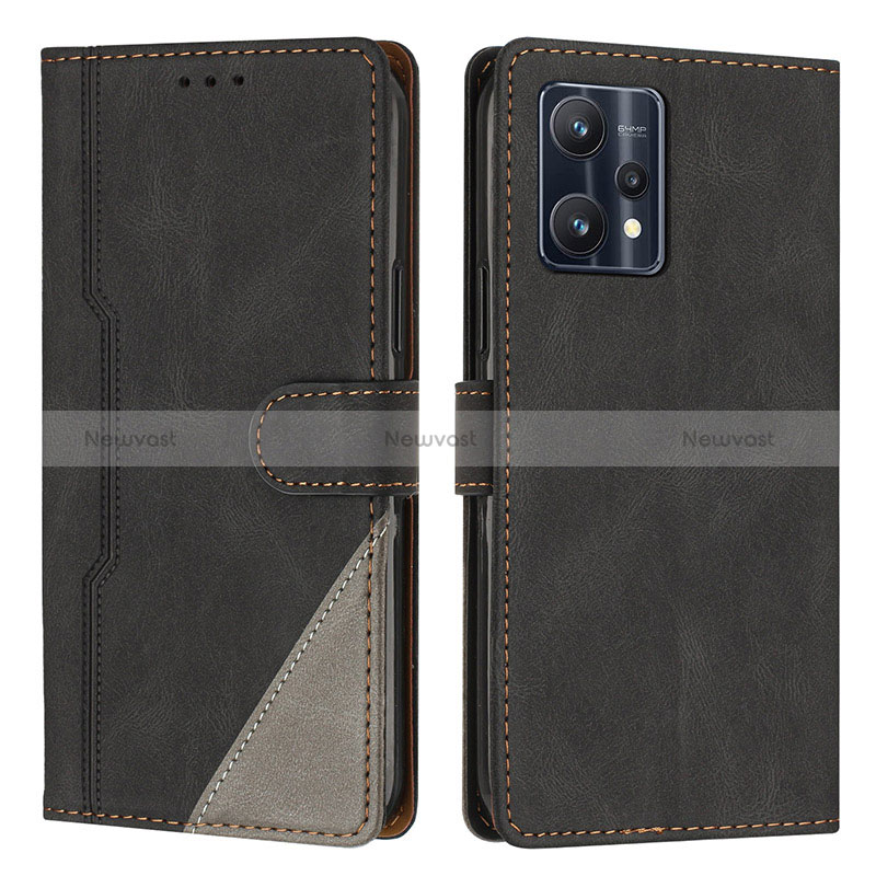 Leather Case Stands Flip Cover Holder H05X for Realme 9 Pro+ Plus 5G Black