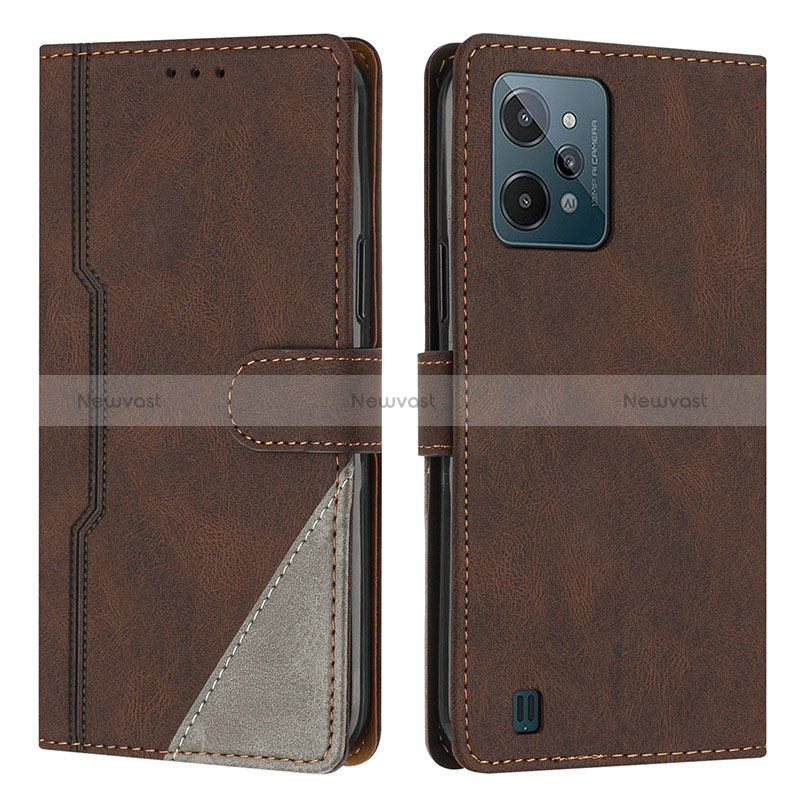 Leather Case Stands Flip Cover Holder H05X for Realme C31