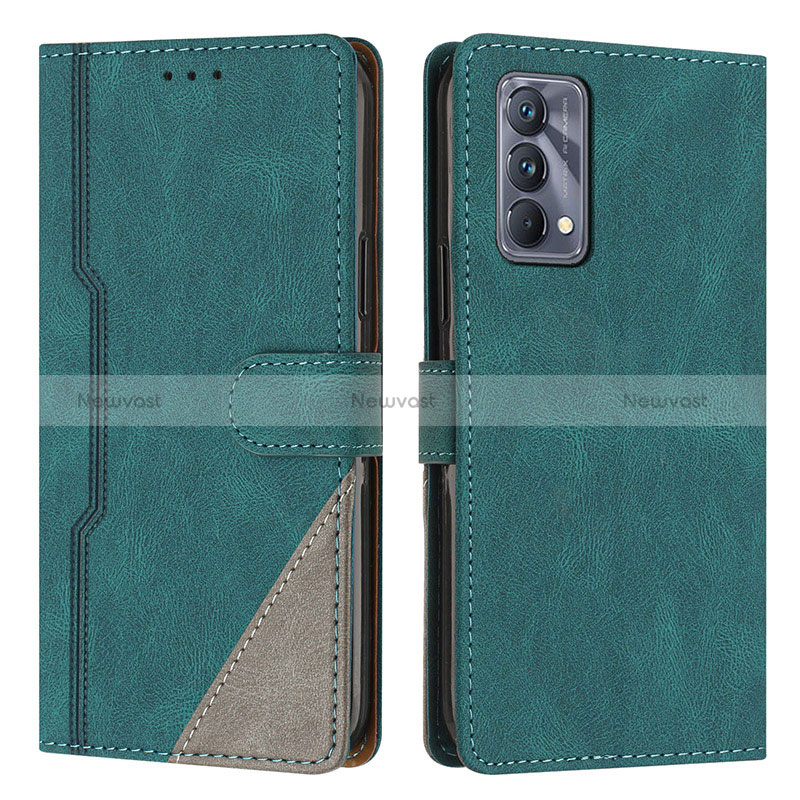 Leather Case Stands Flip Cover Holder H05X for Realme GT Master 5G Green